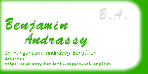 benjamin andrassy business card
